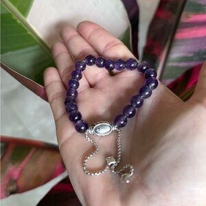 David Yurman Spiritual Beads Bracelet - Amethyst & Silver - adjustable